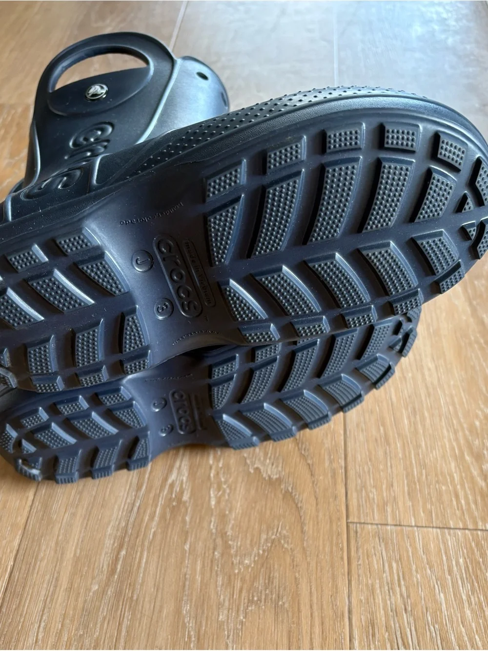 CROCS Kids' Navy Pull-On Handle Rain Boots Sz 3